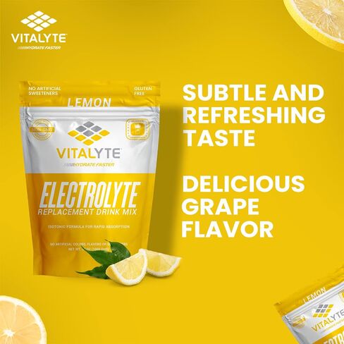 Vitalyte Electrolyte Powder Drink Mix, Isotonic Electrolyte Hydration Mix, Gluten Free Post Workout Powder Mix, Pack of 1, 35 oz., Lemon Flavor in Saudi Arabia