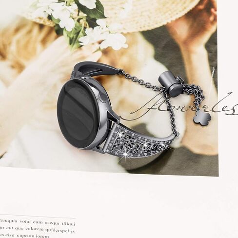 Compatible with Samsung Galaxy Watch 3 45mm Band for Women, 22mm Quick Release Watch Band Slim Bling Diamond Wristband Jewelry Bracelet Replacement Band for Samsung Galaxy Watch 46mm/Gear S3 in Kuwait