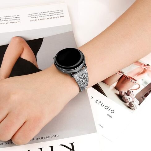 Compatible with Samsung Galaxy Watch 3 45mm Band for Women, 22mm Quick Release Watch Band Slim Bling Diamond Wristband Jewelry Bracelet Replacement Band for Samsung Galaxy Watch 46mm/Gear S3 in Kuwait