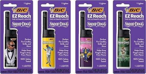 BIC EZ Reach Candle Lighter, The Ultimate Lighter with Wand for Candles, Assorted Snoop Dogg Designs, 4 Count Pack of Lighters in Saudi Arabia