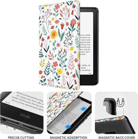 CoBak Case with Stand for Kindle Paperwhite 12th Gen 2024 Released (7") & Kindle Colorsoft Signature Edition - Durable PU Leather Cover with Auto Sleep Wake, Card Slot, Hand Strap Feature in Saudi Arabia