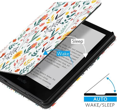 CoBak Case with Stand for Kindle Paperwhite 12th Gen 2024 Released (7") & Kindle Colorsoft Signature Edition - Durable PU Leather Cover with Auto Sleep Wake, Card Slot, Hand Strap Feature in Saudi Arabia