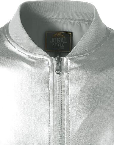 JOGAL Men's Metallic Silver Jacket Gold 70's Disco Costume in Saudi Arabia