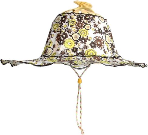 2 in 1 Portable Bamboo Sun Hat for Women, Summer Flower Pattern Hand Fan Foldable Beach Hat for Travel Outdoor (Beige Floral) in Saudi Arabia