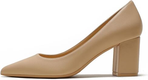 JOY IN LOVE Women's Pointed Toe Chunky Block Heel Pumps | 2.5" Block Heels, Comfortable Dress Shoes, Ideal for Office Work, Formal Events, Party and Wedding in Kuwait