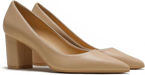 JOY IN LOVE Women's Pointed Toe Chunky Block Heel Pumps | 2.5" Block Heels, Comfortable Dress Shoes, Ideal for Office Work, Formal Events, Party and Wedding in Kuwait