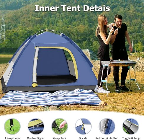 Camping Tent for 1-2 People Dome Outdoor Tent, Waterproof and Windproof, Sunscreen Index 50+, is a Good Choice for Outdoor Activities and Hiking. in Kuwait