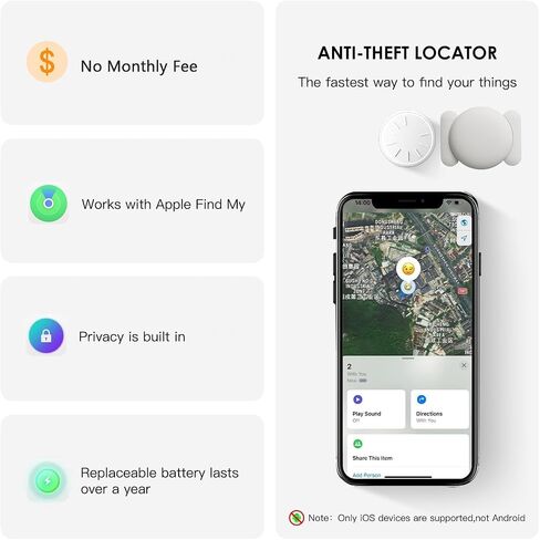 جهاز تتبع GPS للسيارات للمركبات ، والسيارات ، إلخ ، 1pcs في الوقت الفعلي ، يعمل GPS Tracker للمركبات مع Find My (iOS فقط) ، Mini Hidden Car Tracker مع حالة مقاومة للماء مغناطيسي ، لا توجد رسوم شهرية (أبيض) in Kuwait