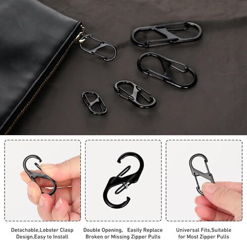 مقطع anti-stheft zipper المضاد للسرقة ، قفل سحبة الظهر 20 pcs ، مشبك المشي لمسافات طويلة في الربيع ، الأمتعة ، حقيبة ، حقيبة معلقة ، حقيبة ظهر ، خيمة ، سلسلة مفاتيح ، رياضة في الهواء الطلق أو التخييم (أسود) in Kuwait