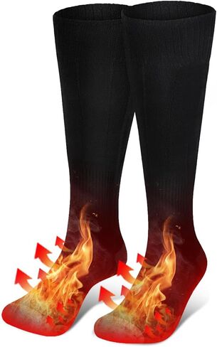 Heated Socks for Woman Men Washable Electric Socks for Winter Outdoor Sport Camping, Fishing, Cycling, Motorcycling, Riding, Skiing-Black, One Size(Battery Not Included) in Saudi Arabia