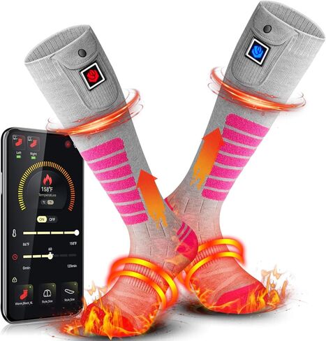 Heated Socks for Men Women with APP Remote Control for Outdoor Work Hunting Fishing Camping Hiking in Kuwait
