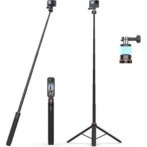 VRIG 63" Magnetic Selfie Stick Tripod for GoPro, Mini Quick Release Extendable Tripod Stand for for GoPro Hero 13 12 1110 9 8 7 6 5 4 3 2, Fusion, Max, Session, AKASO, SJCAM, DJI OSMO GoPro