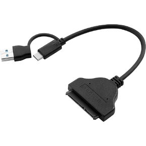 SATA to USB Cable, 2 in 1 USB-C/USB 3.0 to SATA III Hard Driver Adapter Compatible for 2.5 inch HDD and SSD External Converter, Data Transfer for MacBook Pro Air 2022,Surface Go,Laptop,PC