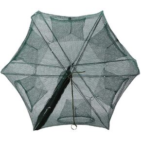 6 Holes Fish Traps Automatic Fishing Net Shrimp Cage Nylon Foldable Crab Fish Trap Cast for Fish Shrimp Minnow Crayfish