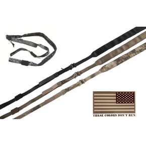 Viking Tactics - Padded 2 Point Sling - Upgrade Model - Includes American Flag Decal (Black)