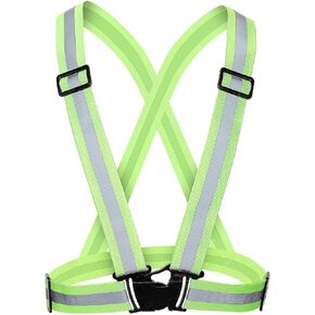 Reflective Vest Running Gear High Visibility Adjustable Safety Vest Bright Warning Straps for Men Women Kids Night Outdoor Walking Cycling Riding Biking Hiking Jogging Dog Traffic Control