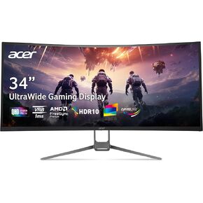 Acer Nitro 34" 1000R 21:9 Curved Zero-Frame QHD 3440 x 1440 IPS Gaming Monitor | AMD FreeSync Premium | Up to 120Hz Refresh | 1ms VRB | 2 x Display Port 1.2 & 2 x HDMI 2.0 Ports | EDA343CUR J0bmiippx