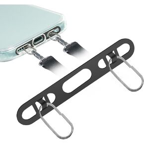 ZXZone iPhone Hang 2 Way Metal Phone Tether Tab, Upgraded Double Buckle Hole Ring Cell Phone Lanyard Patch, Phone Strap Replacement Part for iPhone Cases (Silvery-TQ)