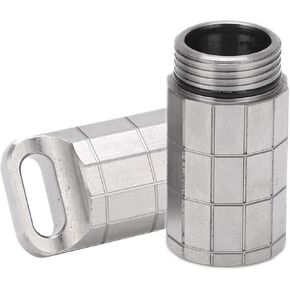 EVTSCAN Titanium Alloy Waterproof Pill Holder Container, Portable Mini Size Pill Box Case for Outdoor Travel Camping Hiking