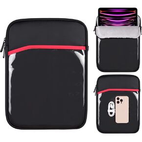 حقيبة الأكمام اللوحي 9-11 بوصة ، حقيبة حمل ipad travel ipad pro 11-in (m4)/ipad air 11-in (m2) ، ipad air (5/4th gen) ، iPad 10.9 (10th gen) ، Galaxy Tab S9 /S8/A8/A7 (أسود)
