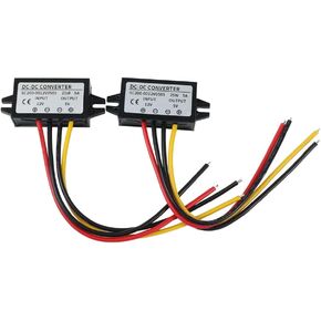 12V to 5V DC Converter 5A 25W Step Down Converter Module Direct Current Reduced Voltage Regulator Car Power Accept Input Voltage 10V to 20V (2 PCS)