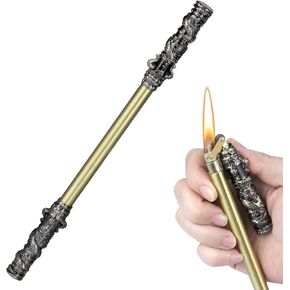Morisk Cool Black Myth Wukong Lighters, Vintage Wukong Lighter Fluid Refillable, Funny Kerosene Trench Lighter Spinning Pen, Unique Lighters Collection Gift & Novelty Sun Wukong Staff