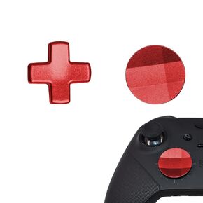 2Pcs Elite 2 D-pads Replacements for Xbox Elite Series 2 Controller, Magnetic D-pads Replacement Parts for Xbox One Elite Series 2/Series 2 Core/Series 1 Controller, Metallic Cross-shaped D-pad(Red)