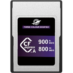 Dogfish 256GB CFexpress Type A Memory Card, Up to 900MB/s Read Speeds for Sony Alpha/FX Cameras 4K 8K Recording and High Speed Continuous Shooting