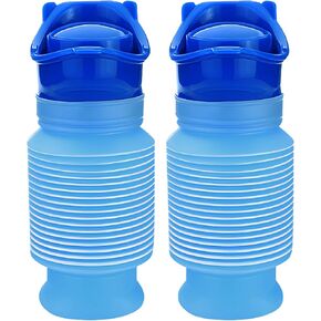 Adjustable Pee Bottles for Men Women, Portable Urinal Pocket Toilet Urine Bottle with Sealed Lid, Collapsible Urinals for Camping Car Travel Traffic Jam - 2 PCS