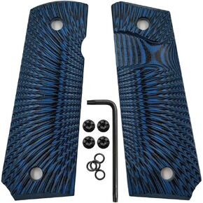 Cool Hand 1911 Slim G10 Grips, Screws Included, Full Size (Government/Commander), 3/16 Thin, Big Scoop, Ambi Safety Cut, Sunburst Texture, These Grips Only Work with Short Bushings