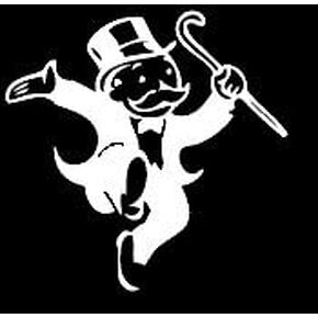 Monopoly Guy Decal Vinyl Sticker|Cars Trucks Vans Walls Laptop| White |5.5 x 5 in|LLI422