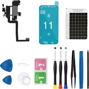 for iPhone 11 Earpiece Speaker Replacement Earspeaker Replacement for iPhone 11 Proximity Sensor Flex Cable with Repair Tools Kits A2221 A2111 A2223