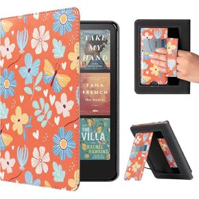 CoBak Case with Stand for Kindle Paperwhite 12th Gen 2024 Released (7") & Kindle Colorsoft Signature Edition - Durable PU Leather Cover with Auto Sleep Wake, Card Slot, Hand Strap Feature