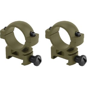 Monstrum Tactical Scope Ring Set for Picatinny/Weaver Rails | 1 inch Diameter | Medium Profile | Flat Dark Earth