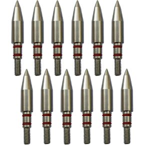 100/125/150/175/200 Grains Stainless Steel Archery Field Points, Arrow Target Field Points in Archery Field Tips and Broadheads 1 Dozen 12 PCS (T 9/32″-125grains)