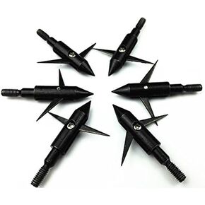 GPP 6PK 150gr Black Hunting 2 Blades Broadheads Arrowhead Bowfishing Arrow Tips