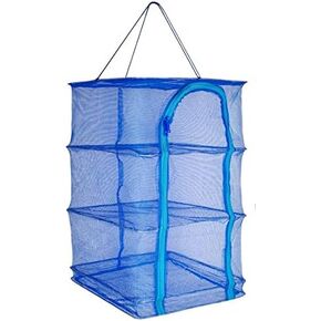 Food Dehydrator 3 Tray Hanging Drying Net/Non Electric/For Drying Herbs, Fruits, Vegetables, Fish (14 x 14 x 21.5 Inch)