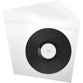 MECCANIXITY 100 Pcs Vinyl Outer Sleeves, Clear Vinyl Record Sleeves 12.4" x 10.6" Vinyl Record Protector Covers for 10" Single LP Storage Collections