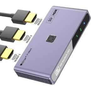4KHD Switch Selector, 2 in 1 Out bi-Directional Switching 4K60HZ HD Splitter, Supports 4K 3D HD, Compatible with Xbox, PS5/4/3, Fire Stick, Roku, Blu-ray Player