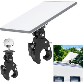 Starlink Mini Mount,Adjustable Clamp Pole Mount for RV Ladders Yacht Guardrails and Roof Rack,Starlink Mini Accessories for Horizontal Pipe Diameter 0.67"-1.4",Suit for Original Pipe Adapter