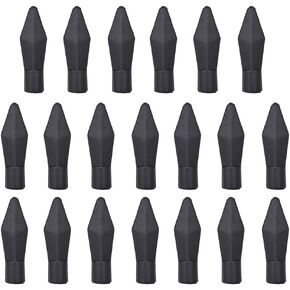 lasenersm 20 Pieces Rubber Arrowhead Soft Rubber Practice Archery Arrowhead Replacement Glue-on Safety Arrow Tips for Archery Outdoor Shooting Practice and Archery Hunting Game, Black