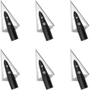 6pcs 145 Grain Traditional Hunting Arrow Broadheads Archery Glue on Arrowheads Metal Bamboo Arrow Tips for Wooden Arrows
