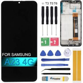 LCD Screen Replacement for Samsung Galaxy A23 4G A235 SM-A235F A235M A235F/DS A235M/DS 6.6" Assembly LCD Display Touch Screen Digitizer with Repair Tools Frame