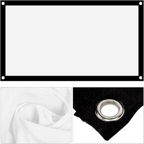 40 Inch Projection Screen,16:9 Thicken Portable Non Crease Soft White Polyester Projector Curtain Projection Screen (40 inches)