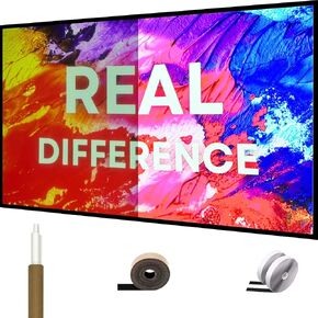 High Gain Projector Screen - Fixed Frame Like & Wall-Mounted - High Brightness 2.6X Gain and High Contrast 30% ALR - White Screen 16:9 100 inch - trimmable to 80/72/ 60 inch etc- by SilverMagic
