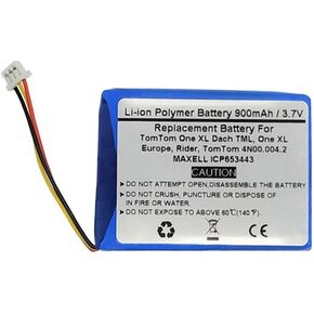 Starnovo 3.7V/900mAh Replacement Battery for Tomtom One XL Dach TML, One XL Europe, Rider, F650010252, F709070710, Tomtom 4N00.004.2, MAXELL ICP653443