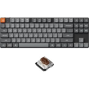 Keychron K1 Max Ultra-Slim QMK/VIA Bluetooth Wireless/USB Wired Custom Mechanical Keyboard, 2.4 GHz Hot Swappable TKL Layout RGB Backlight Gaming Keyboard with Low-Profile Gateron Red Switch