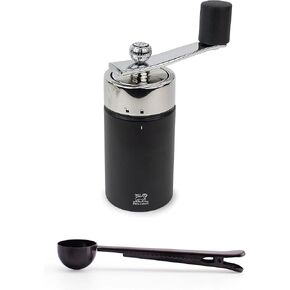 Peugeot 39639 Isen Nutmeg Mill, Wood, Black 15cm/5.9in - With Stainless Steel Spice Scoop/Bag Clip (Black)