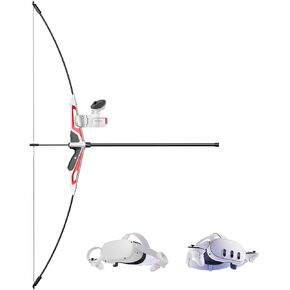Artemis VR Game Bow, 10lbs Draw Weight, Realistic Archery Handle for Meta Quest 2/3/3S, VR Accessories with Symmetrical Design & Immersive Archery Feedback, Ideal Gift for Gamers (Ivory White)