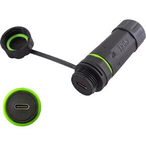 Poyiccot 10 جيجابت في الثانية مقاوم للماء USB C أنثى إلى محول أنثى ، مقرنة موصل USB C مقاومة للماء ، تمر عبر موصل USB C Bulkhead ، نوع USB C 3.1 مقبس الشحن الخارجي لنقل البيانات ، 1pcs